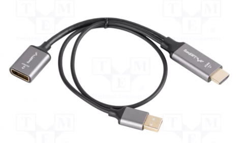 Adapteris HDMI → Displayport 1.2 + USB (maitinimas) (K-L) 0.2m Lanberg
